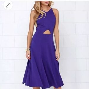 Lulus Women's Drops Of Jupiter Cutout Sleeveless Indigo Dress